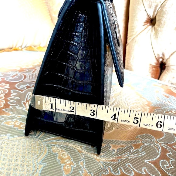 NWT Authentic Matmazel design black snake skin leather hand bag . - Picture 5 of 8